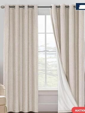 BLACKOUT CURTAIN PR-38X96-EMBOSSED SUEDE-BEIGE